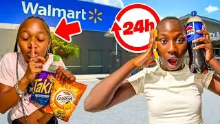 24 Hours in Walmart Challenge Gone Wrong! (We Got Kicked Out 😱) @ImBadKidNahla