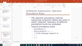 Expressions and  Assignment Statements