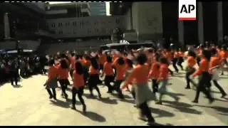 College students hold flashmob rally criticizing North Korean rocket launch