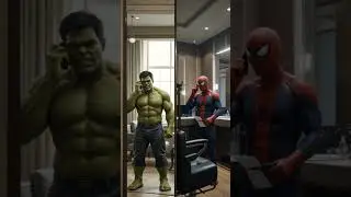 what did spiderman do to hulk's hair? #marvel #hulking #spiderman #avengers