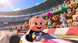 Race Car Track With Baby | Fun Racing Song for Kids | Playful Nursery Rhyme
