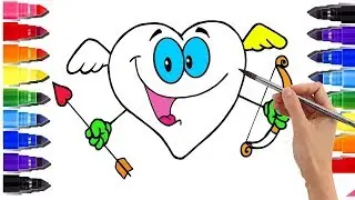 Super CUTE HEARTS Coloring Pages | How To Draw Heart | Learn Colors For Baby