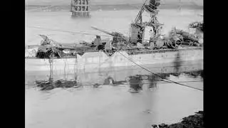 Damaged German destroyer is towed into the harbour of IJmuiden in 1917 [HD]