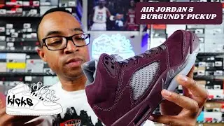 Кроссовки Air Jordan 5 бордового цвета