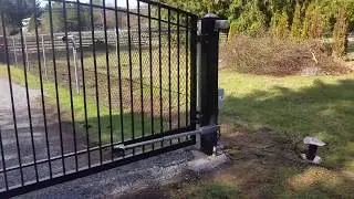 Electric gate opener, Driveway gate, Aluminum gate custom design & Keypad, installed by Royal Gates