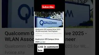 Qualcomm Off Campus Drive 2025 Job Role: WLAN AssociateTest Engineer#freshersjob #software