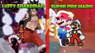 Jump Force MUGEN Luffy Snakeman vs Super Fire Mario