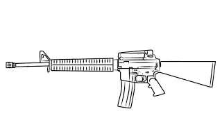 Step by Step Drawing tutorial on How to Draw a M16 Rifle//Pubg gun