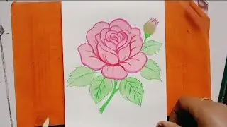 How To Draw a Rose Step By Step | Beautiful Drawing Painting Flower | Valentine day Special Rose