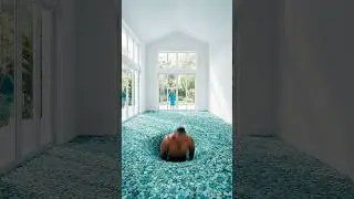 THIS FLOOR IS INSANE 😱 Turquoise Epoxy Stone Floor with Endless Hole