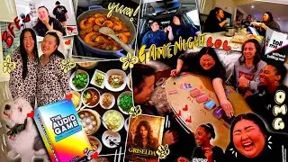 VLOG: surprising my neighbors, meet our new friends, hosting game night, cooking recipe + sleepover!