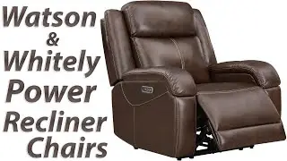 Watson & Whitely Genuine Leather Power Recliner Chair with Power Headrest & Charging Ports