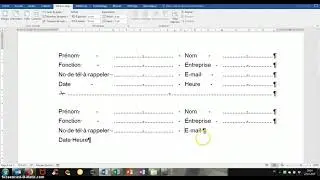 Tabulations avec points de suite