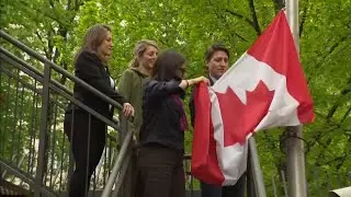 PM Justin Trudeau raises flag as Canada re-opens its embassy in Kyiv, Ukraine – May 8, 2022