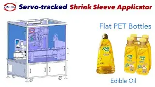 Custom Servo-Tracked Shrink Sleeve Applicator for Flat PET Bottles 