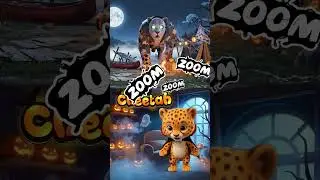 A B C D Antelope Baboon Cheetah Deer &ndash; Giant Chases Tiny Halloween Animals ABC Song 🎃🐾