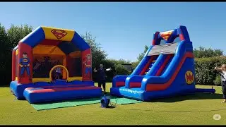 How to Set Up a 12x12 Bouncy Castle & Superhero Slide (Step-by-Step Guide!) 🎉