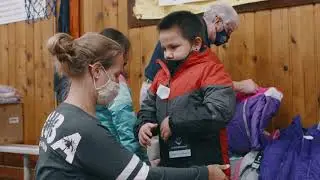 Minnesota Knights Donate Coats to Red Lake Reservation