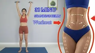 30 MIN STANDING BELLY,  BUTT LIFT + TONED THIGHS | Round Booty , No Repeat