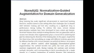NormAUG Normalization Guided Augmentation for Domain Generalization