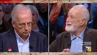 Eugenio Scalfari e Walter Veltroni discutono del centrosinistra e delle divisioni interne
