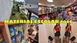 COMPRANDO O MATERIAL ESCOLAR 2026 | FOI UMA AVENTURA | MOSTREI TUDOOOO QUE A ESCOLA PEDIU 