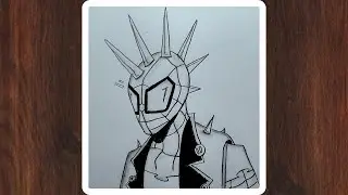 Spider-Punk drawing | How to draw Spider-Punk step by step | Across the Spider Verse | Drawing
