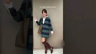 Styling vintage riding boots for fall. #ridingboots #vintageboots #vincecamuto #rugbydress #preppy