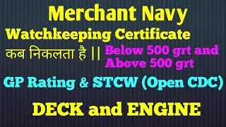 When is the Watchkeeping Certificate issued? Deck / Engine