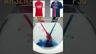 Arsenal or PSG Color Mixing 😍 #colormixing #experiment #colormixingmagic