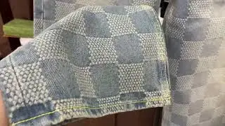 L-ouis Vuitton Damier Washed Denim Pants