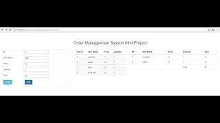 Order management System Mini Project using Ajax Jquery and Jsp