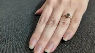 Raw Diamond Hexagon Triangle Diamond, Salt and Pepper, Rose Cut Geometric Diamond Ring