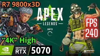 Apex Legends RTX 5070, Ryzen 7 9800x3D, 4K High, FPS test
