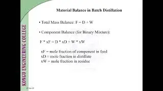 Modeling of Batch Distillation Column Chemical