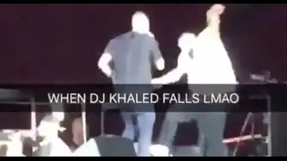 DJ Khaled Falls On Stage While Recording Usher On Snapchat