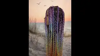 Knotless Box Braids (with rainbow braiding hair)