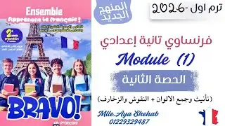 شرح تأنيث وجمع الألوان والزخارف | فرنساوي تانية إعدادي| الترم الأول 2026 | كتاب Bravo|المنهج الجديد 