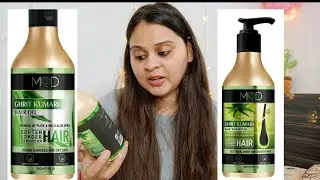 MOD WELLNESS GHRITKUMARI HAIR OIL & SHAMPOO REVIEW | REPAIR DAMAGED HAIR | SOFT HAIR