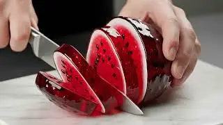Ultra Realistic Glass Watermelon ASMR Slicing | 8K Cinematic Cutting Sounds