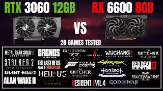 AMD RX 6600 vs Nvidia RTX 3060 12GB in 2026 | 20 Games Tested | 1080P Benchmarks