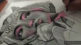 Charcoal &times; colour pencil &times; microns 🔥||drawing a cute portrait &hearts;️|| Aman Rao arts