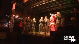 Geoff Lloyd turns on the Christmas lights in Macclesfield