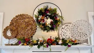 Valery Madelyn 6FT Spring Garland for Mantle, Flower Garland with Daisy Leaves Butterfly