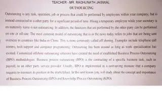 Meaning of outsourcing | Business Studies | व्यवसाय अध्ययन