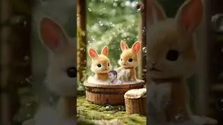 Hunain splashing in water with cute bunnies 🐰💦Pure joy, smiles, and magical moments of fun ✨💙