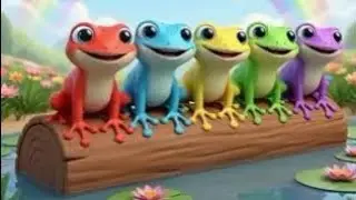 F&uuml;nf bunte Fr&ouml;sche im Rennen 🐸🌈 | Lustiger Kinderreim zum Mitsingen | Farben lernen f&uuml;r Kinder 🎵🎶✨