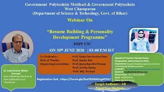 How to write Resume for interview in hindi | Personality Development - Government College Motihari