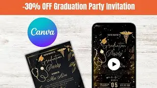 Animated Graduation Invitation Link in Bio Digital Nursing Graduation Party Invite Video Editable