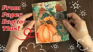 📓 Paper Bag Art Journal with Collage Fodder | Easy Mixed Media Idea 🎨